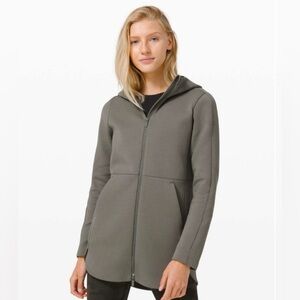 Lululemon Going Places Hooded Jacket Grey Sage Full Zip Size 4